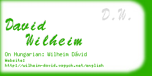 david wilheim business card